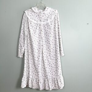 Vintage Carole Nightgown Womens Large Floral Lace Trim Midi Cottage Granny